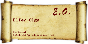 Elfer Olga névjegykártya